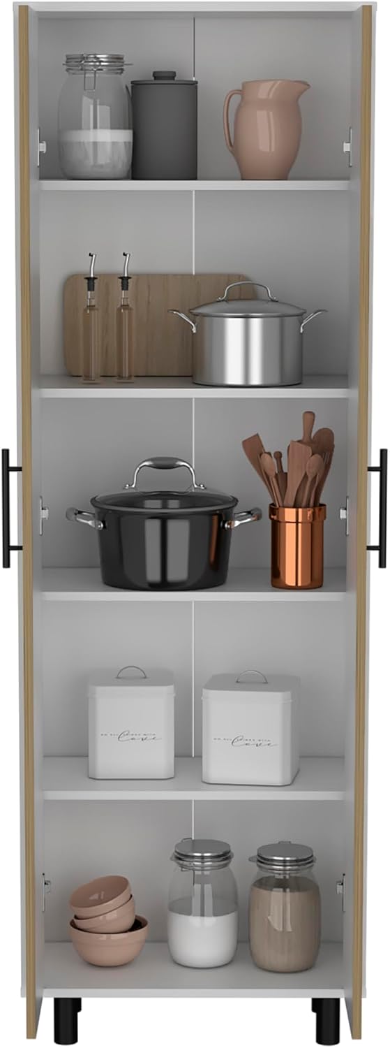 23.6" D*11.8" W*70.9" H White Corner Kitchen Storage Cabinet, ...