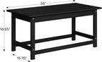WestinTrends Malibu Outdoor Coffee Table, 35" x 17.5" All Weather Poly Lumber Patio Adirondack Coffee Table for Garden Lawn Porch Balcony, White