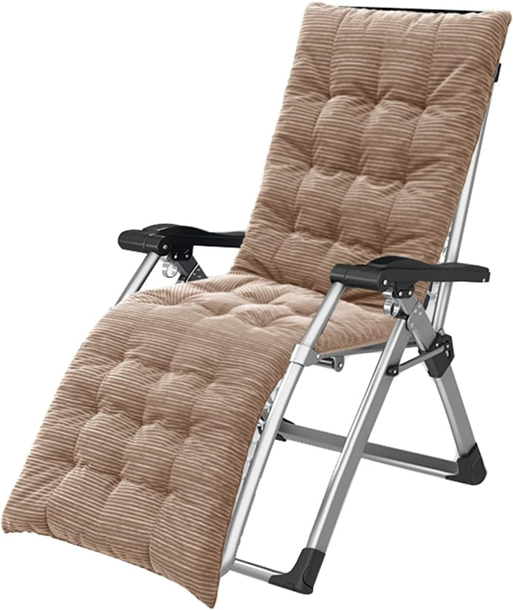 Padded Gravity Lounge Chair Wider Armrest Adjustable Recliner with Cup Holder, Support 180KG Progress(Brown)