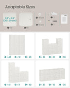 SONGMICS Cube Storage Organizer, Set of 12 Plastic Cubes, Closet Storage Shelves, DIY Plastic Closet Cabinet, Modular Bookcase, Shelving with Doors for Bedroom, Living Room, Cream White ULPC342W02