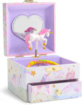 Jewelkeeper Jewelry Box for Girls with 1 Drawer - Unicorn Musical Jewelry Box, Beautiful Dreamer Tune, Spinning Unicorn Doll, Little Girl Music Box, Gifts for 5 Year Old Girls, Engineered Wood