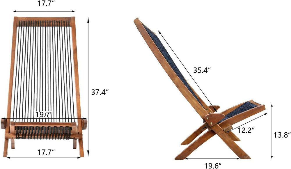 Knocbel Outdoor Folding Chair, Low Profile Patio Lounge Chair with Ergonomic ...