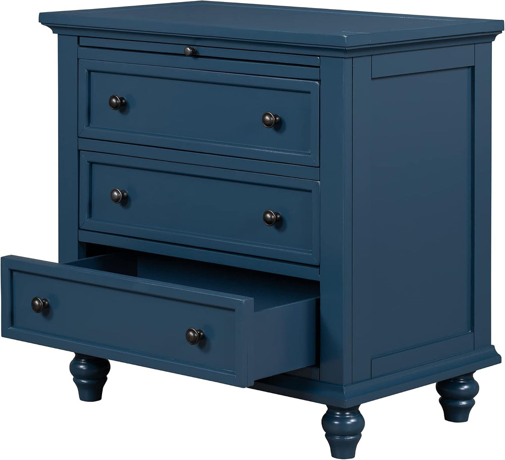 Accent 28" Tall Side Table Nightstand with Storage 3 Drawers, Modern Bed...