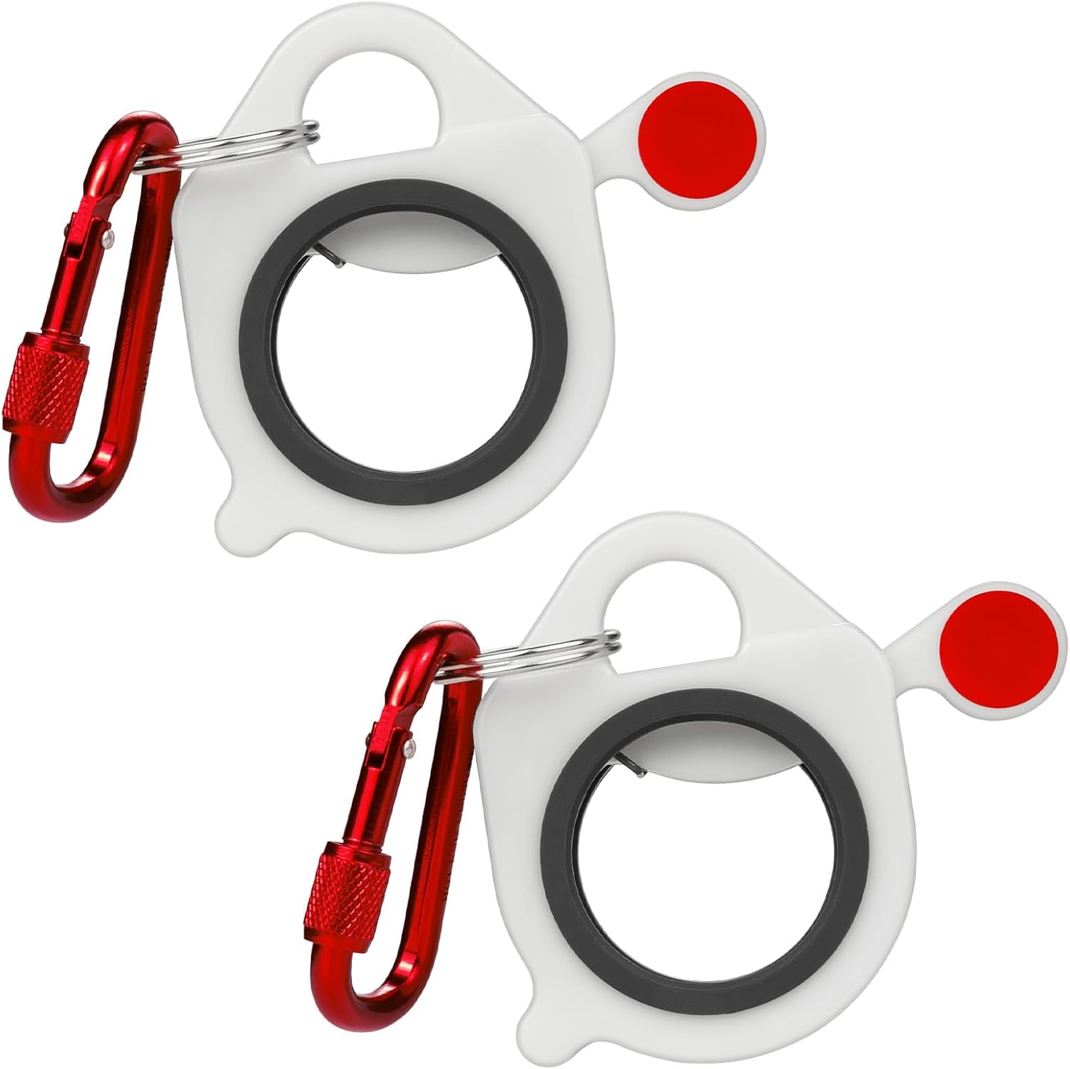Zip Tie Holder, 2-Pack White Cable Tie Holder Reusable, No.6 Lock Carabiner, Outdoor Use, ABS Plastic, Ziptie Organizer Clip for Electrician Tool Belt Wrap Heavy Duty Storage Container