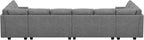 Belffin Oversized U Shaped Modular Sectional Couches for Living Room 10 Seater Modular Sofa Set with Storage Ottoman Large Sectional Couch with Cup Holder. Light Grey Sofa