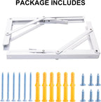 YUMORE Folding Shelf Bracket Heavy Duty, 12 Inch White Collapsible Shelf Bracket, DIY L Bracket for Workbench Folding Table Hinge, Max Load: 330lbs, 2 Pack