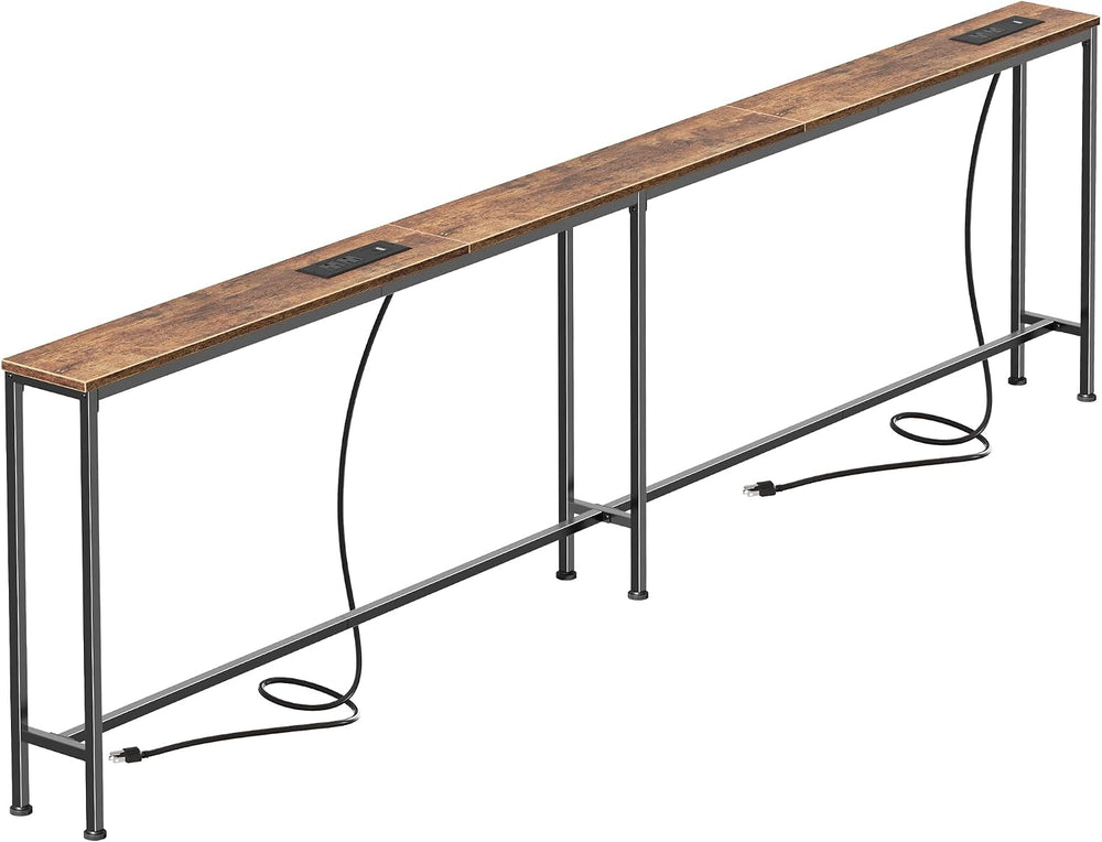 SUPERJARE 94.5 Inch Sofa Table with 2 Power Outlets and USB-C Ports, 5.9 Inch...