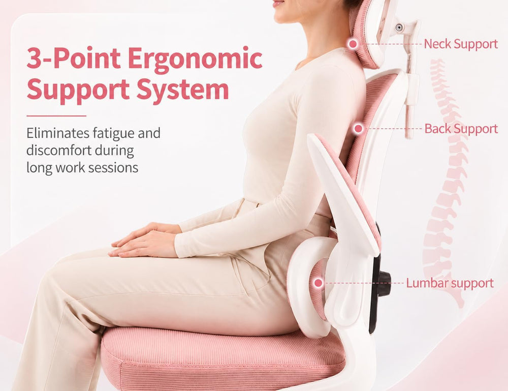 Ergonomic Office Chair with Adjustable Headrest & Lumbar Support, High Ba...