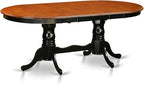 East West Furniture PLAI9-BLK-W 9 Piece Kitchen Table Set Includes an Oval Dining Table with Butterfly Leaf and 8 Dining Room Chairs, 42x78 Inch, Black & Cherry