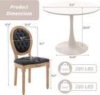 SoarFlash Kitchen Table and Chairs for 2, 31.5" Dining Table Set for 2 with French Dining Chairs, 3 Piece Round Kitchen Table Set, Dining Room Table Set for Small Space, Apartment