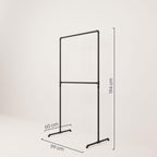 pamo Industrial Design garment rack - LAS I Black - freestanding Coat Rack for Walk-In Wardrobe Wall I Clothes Rack Made of Black Sturdy Pipes freestanding from Water Pipe