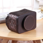 PU Leather Remote Control Organizer with 360° Spinning Design,Desk Organizer for TV Remote,Phone,Pen,Glasse,Mail,Tablet,Calculator,Controller-Home & Office Storage Caddy (Antique Brown) ﻿