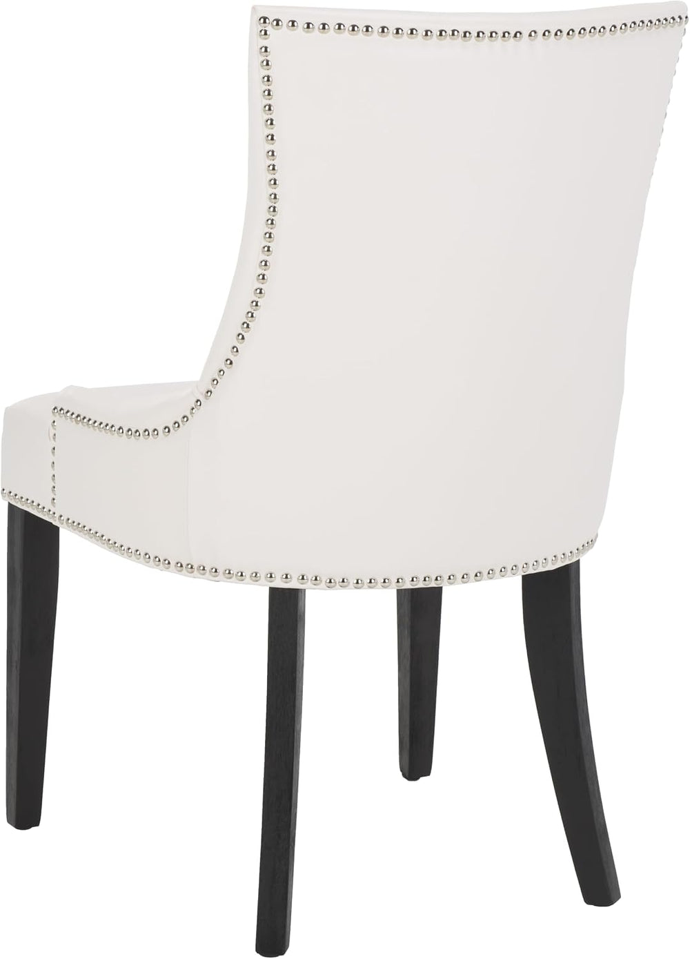 SAFAVIEH Home Collection - Lester White Faux Leather Dining Chair, Nailhead T...