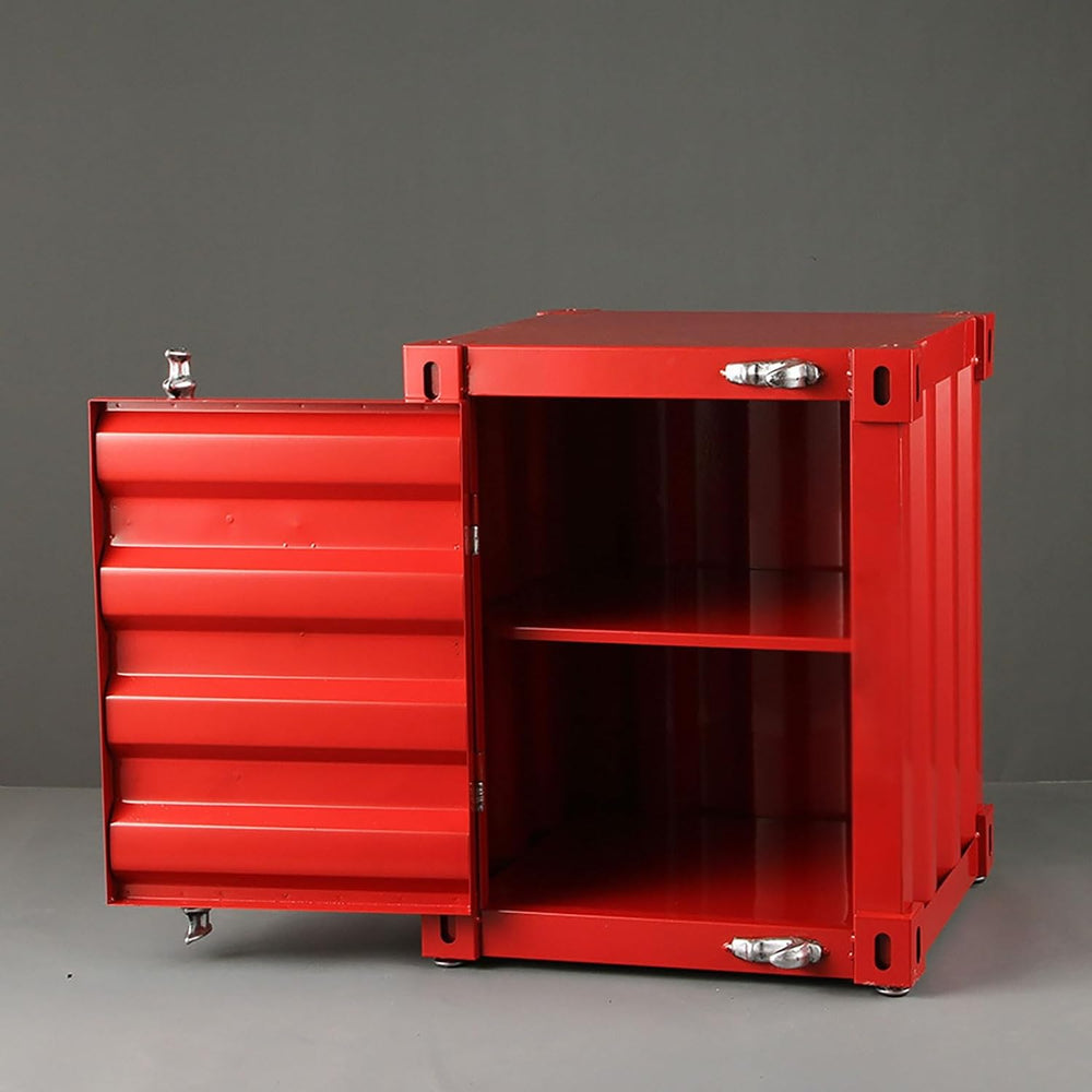 Industrial Metal Side Table, Industrial Bedside Table, Container Style Locker...