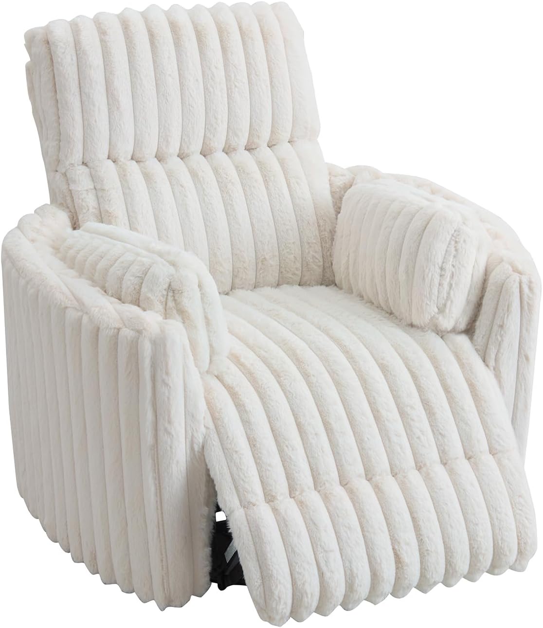 Jocisland Power Rocking Nursery Chair, Oversized Recliner Swivel Glider Chairs for Adults with 2 Pillows, USB & Type-C, Beige Corduroy
