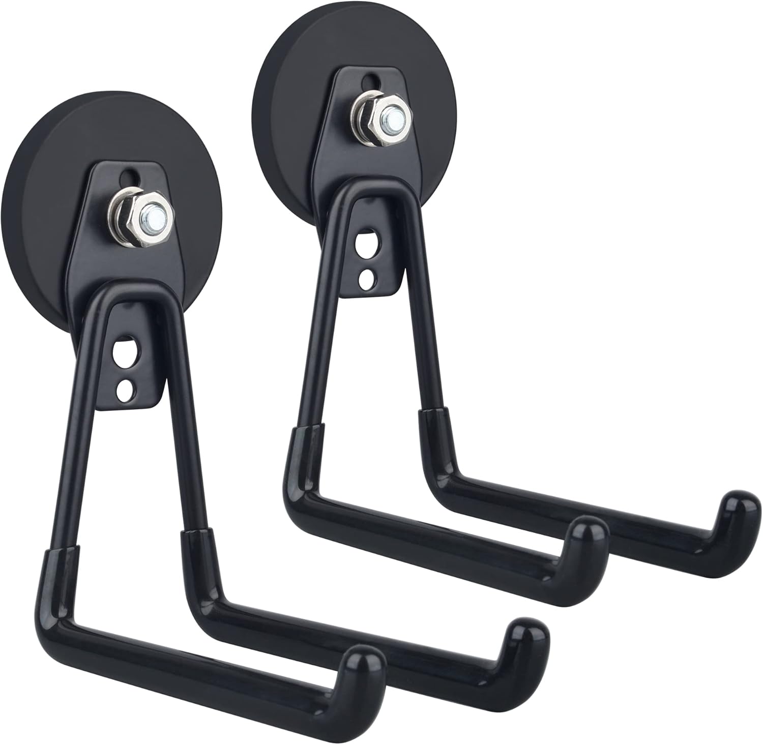 MUTUACTOR Large Garage Hooks,2PCS Storage Magnetic Hooks Heavy Duty,Anti-Slide Garage Hanger Magnetic Mounting,Garage Organization for Power Drill,Garden Tools,Hose,Tool Chest,Steel Pegboard,Workshop