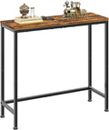 Simple Trending Narrow Side Table, 29.8" Console Table, Rustic Brown | Slim Entryway Table, Metal Frame, Adjustable Feet Pads, Industrial Style Behind Couch Table, for Entryway, Living Room