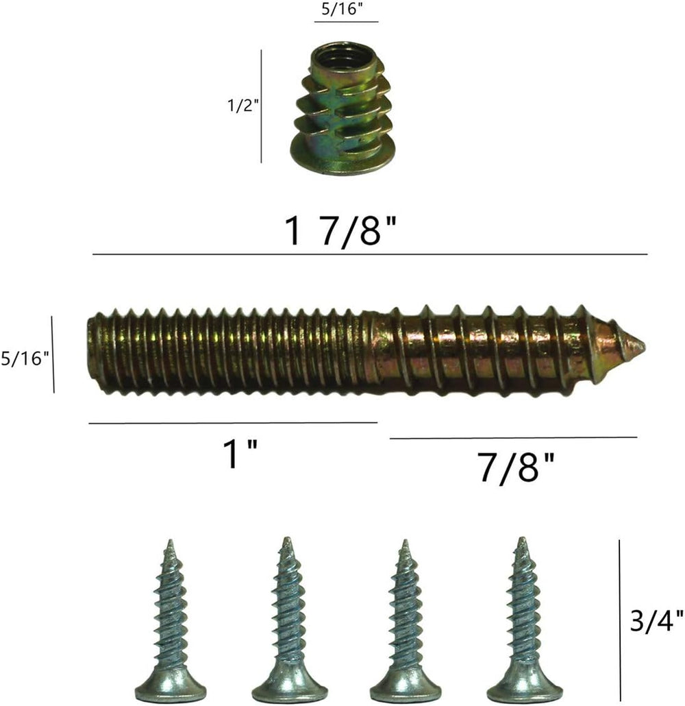 WEICHUAN Furniture Legs Mounting Hardware Sets - Include 5/16" -18 Coars...