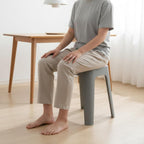 Stool Square Stool Stackable Household Stool Dining Chair with Minimalist PP Build and Secure Anti Slip Pads Suitable for Living Areas Dining Rooms, Milk Tea