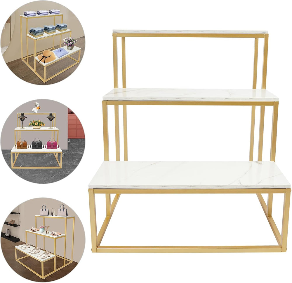 Metal Shoe Handbag Display Table, 3 Tier Retail Nesting Display Stand, Heavy ...