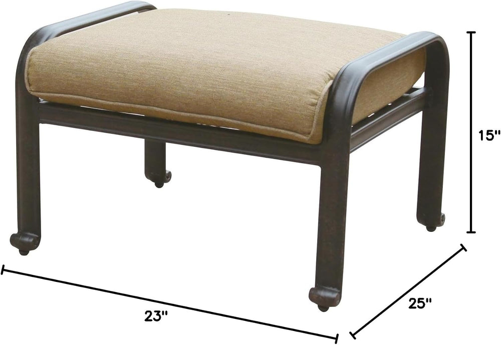 Darlee Elisabeth Cast Aluminum Patio Ottoman - Antique Bronze