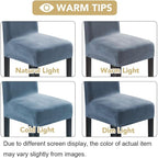 H.VERSAILTEX Velvet Dining Chair Covers Stretch Chair Covers for Dining Room Set of 4 Parson Chair Slipcovers Chair Protectors Covers Dining, Soft Thick Solid Velvet Fabric Washable, Stone Blue