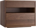SOBOUR Rectangular Wood Night Stand for Bedroom Storage Bedside Table with 2 Drawers Minimalist Side Table for Living Room Dresser Nightstands Slim Nightstand