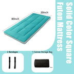 MAXYOYO Twin Bed Mattress Japanese Floor Futon Mattress, Twin Tatami Pad Camping Floor Bed Topper, Easy to Foldable and Portable, Turquoise Futon Single Mat