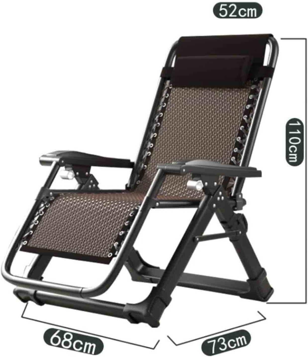 Gravity Chair, Folding Portable Chaise Lounge， with Headrest and Cup Holder, Reclining Patio Lounger(Yh-1004)