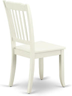 East West Furniture AMDA3-LWH-W 3 Piece Dinette Set for Small Spaces Contains a Round Kitchen Table with Pedestal and 2 Dining Chairs, 36x36 Inch, Linen White