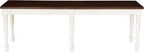 Crosley Furniture Shelby 6-Piece Traditional Dining Table Set for 7 with 4 Chairs and a Wood Bench, Distressed White