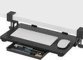 ETHU Keyboard Tray Under Desk, 19.7" X 11.81" Small Size Keyboard Drawer with C Clamp-on Mount Easy to Install, Computer Keyboard Stand Slide Pull Out, Ergonomic Keyboard Tray for Home & Office, Black