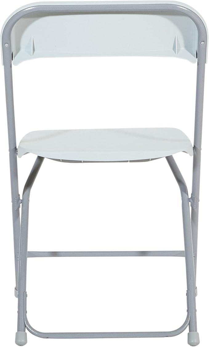 Office Star Resin 5-Piece Folding Square Table and Chair Set, Light Grey