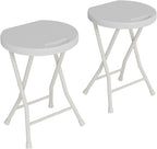 Folding Stool with Handle - Folding Chair, Folding Bar Stool with Non-Slip Feet, 600 lbs Capacity, Indoor and Outdoor Foldable Stool for Adults (13"×11.5"×18")