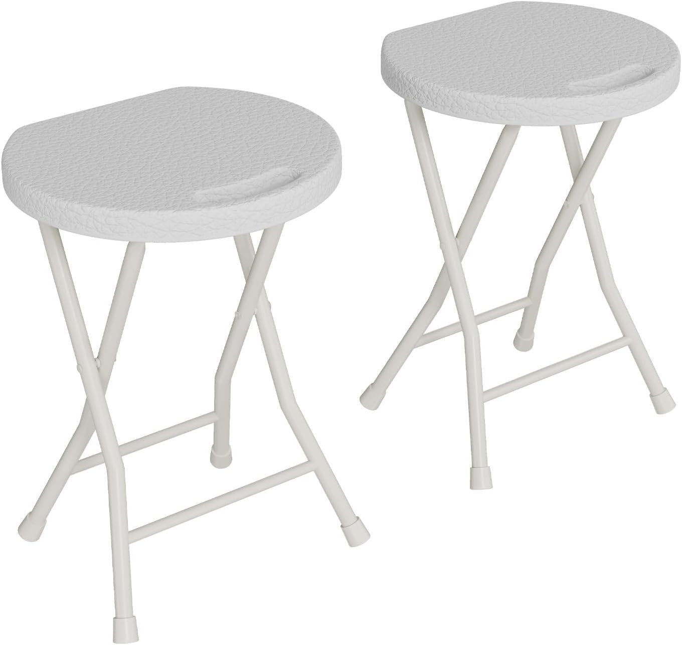 Folding Stool with Handle - Folding Chair, Folding Bar Stool with Non-Slip Feet, 600 lbs Capacity, Indoor and Outdoor Foldable Stool for Adults (13"×11.5"×18")