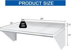 HARDURA Stainless Steel Shelf 18" x 24", 297lb Commercial Shelves Wall Mount Metal Shelving with Backsplash and Brackets for Kitchen, Restaurant, Laundry Room and Home