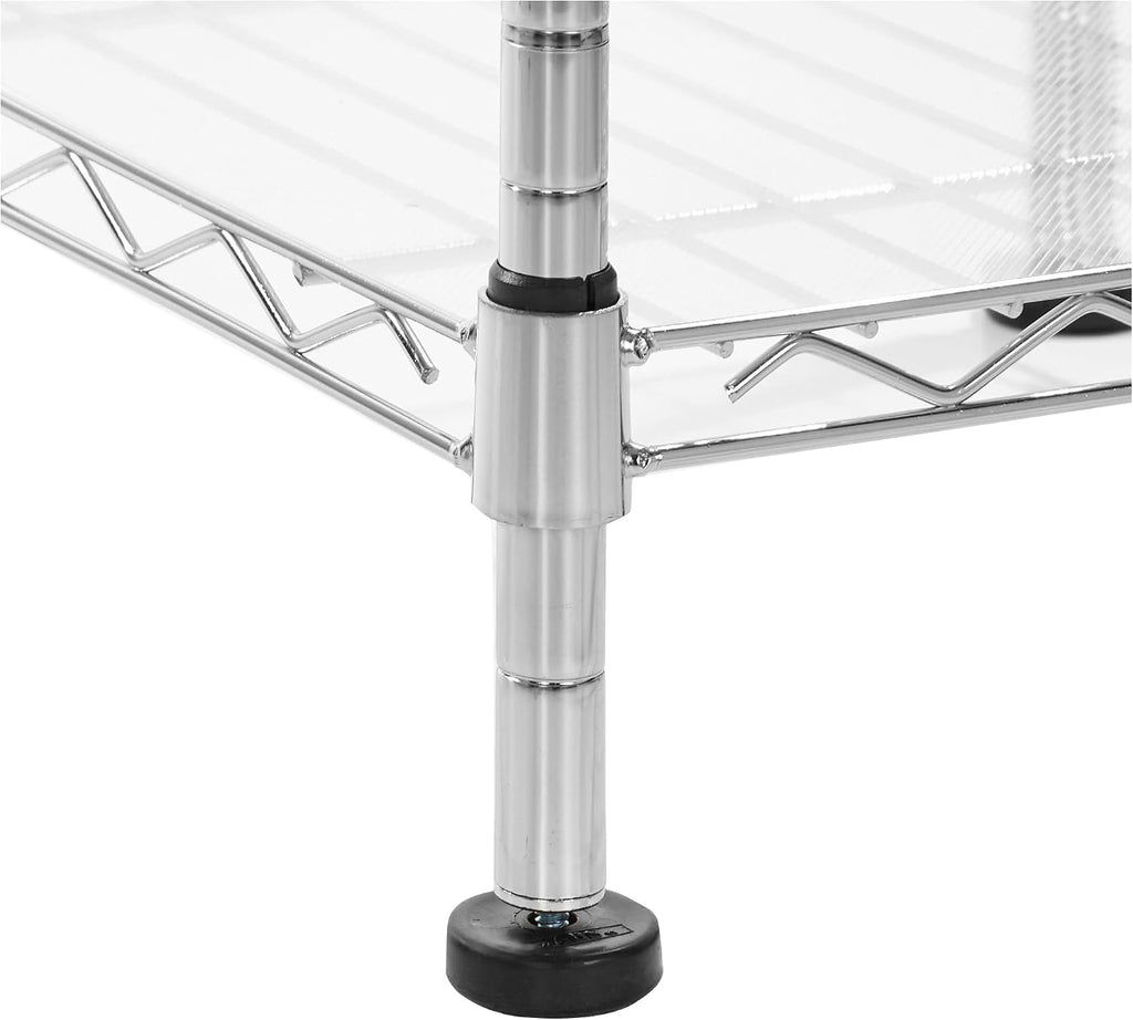 Amazon Basics Expandable Adjustable Metal Closet Organizer with Hanging Rod, Clothes Rack, Shelves, 57-80 x 14 x 72 inches (LxWxH), Chrome