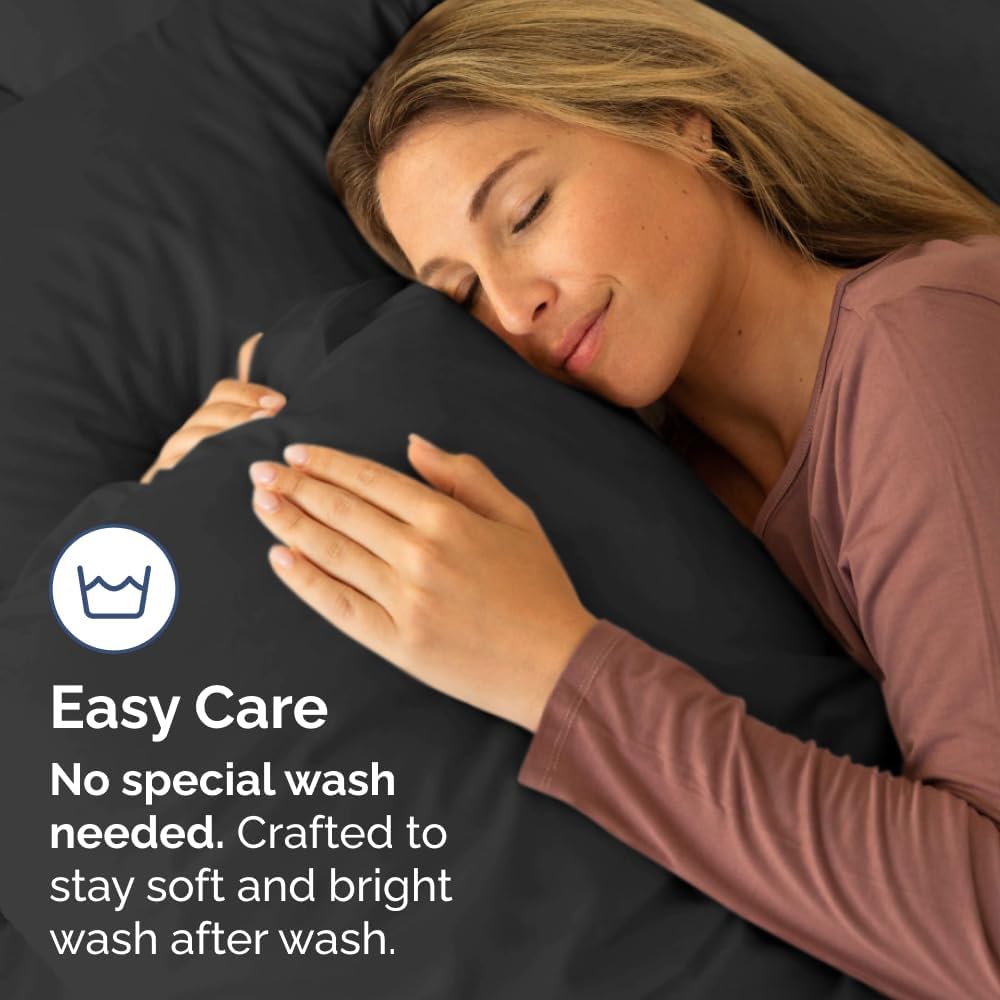Standard Pillow Cases - 4 Pack - Super Soft Pillowcase Covers - Envelope Enclosure - Hotel Quality Pillow Protectors - Wrinkle Free, Shrink and Stain Resistant - Machine Washable - 20" x 26" (Black)