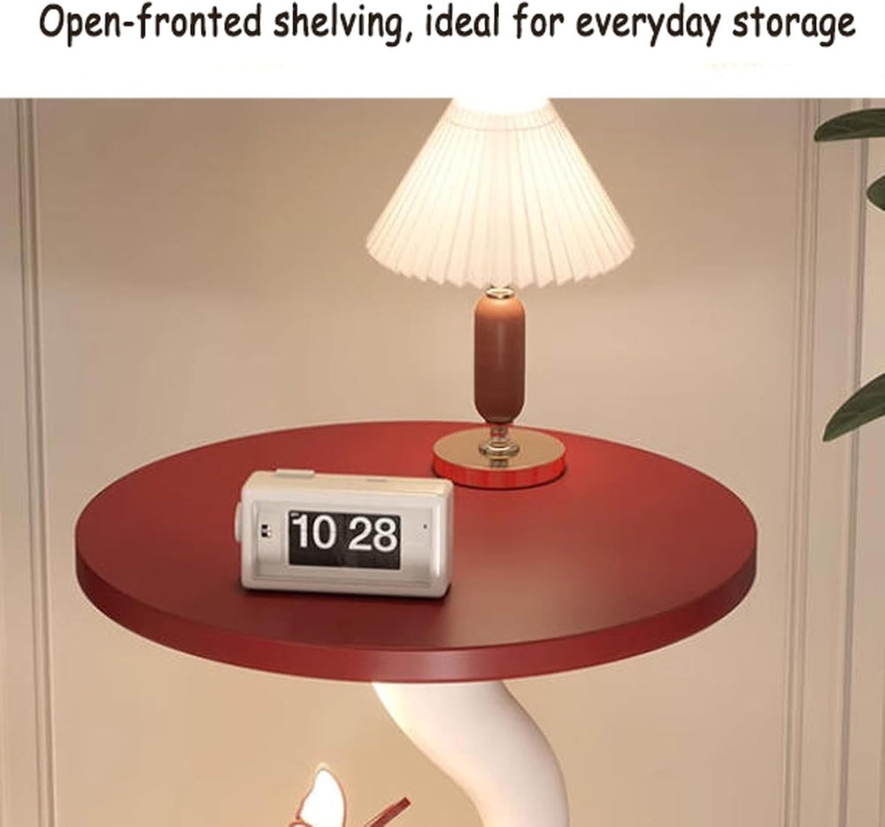 Creative Cat-Shaped Side Table,Floor-Standing Bedside Cabinet with Open Shelf...