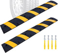BESEA 6Feet Rubber Speed Bump, 72" x 12" x 2" Heavy Duty Speed Bump Cable Protector Ramp for Driveway, Road Parking, Garage, Parking Lot, Warehouse(2 Packs)