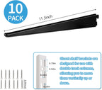 10 Pack 11.5‑Inch Adjustable Wire Shelf Brackets – Heavy‑Duty Double‑Track Closet & Wall Shelving System Supports（Black）