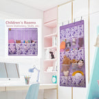 Over the Door Storage Organizer with 4 Kind of Pockets,Hanging Organizer for Shoes,Sock,Hat,Underwear,Handbag,Hair Tools,Cosmetics,Toiletry,Hanging Shelf Behind Door of Bathroom,Closet,Entrance,Purple