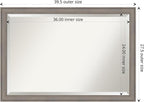 Amanti Art Grey Wall Mirror 28x40 Greywash Rectangle Bathroom Mirror for Wall Decor Living Room, Large Country Rustic Wood Frame, Hangs Horizonally and Vertically, Bathroom Decor, Beveled Edge