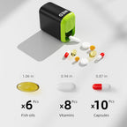 Restree Weekly Pill Organizer 7 Day one time a Day with Reminder, Detachable Travel Pill Case, Large Capacity Medicine Organizer for Vitamins, Supplements & Daily Medications (Black)