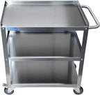 18 in. Wide X 28 in. Long X 33 in High | 3 Shelf Metal Utility Cart on Wheels with Handle
