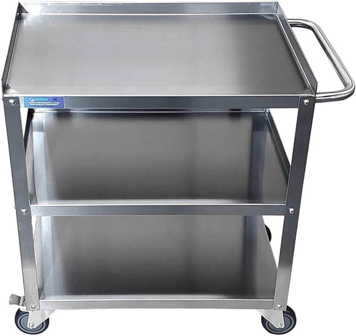 18 in. Wide X 28 in. Long X 33 in High | 3 Shelf Metal Utility Cart on Wheels with Handle