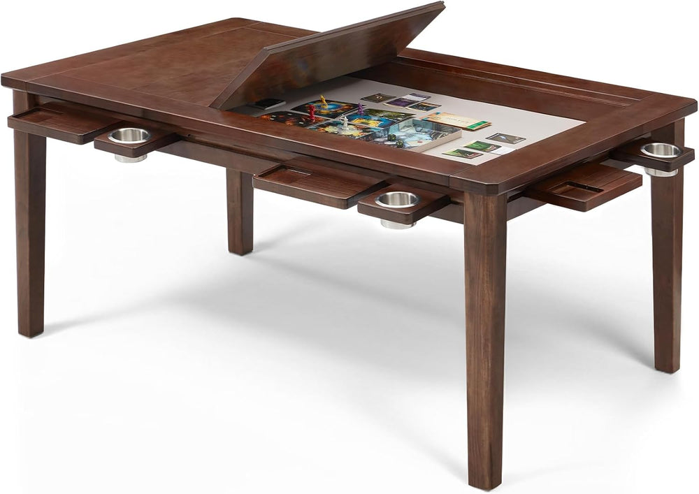 Coperat Solid Wood Board Game Table for 4-6 Players,Dining/Gaming Table w/ 54...