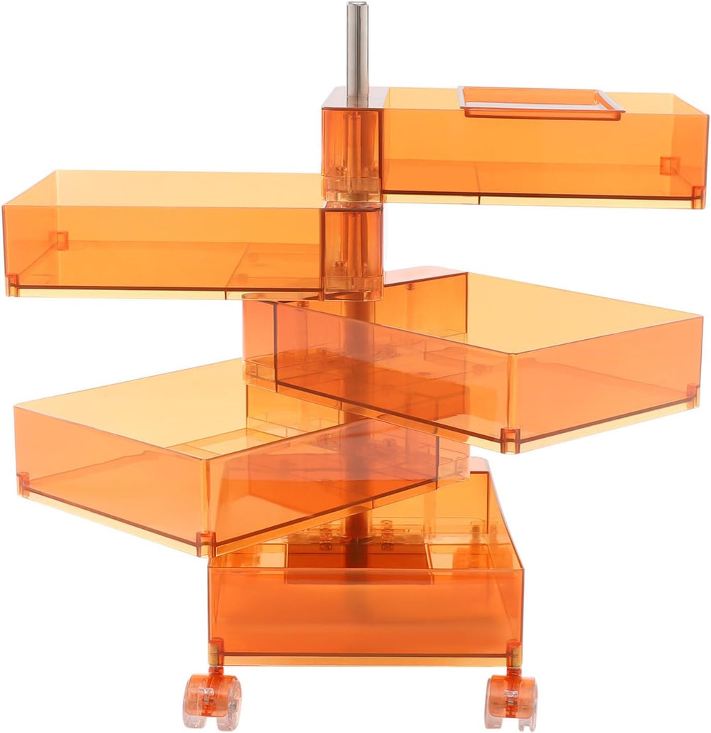 5 Tier Storage Cabinet, 360° Rotating Sofa Side Cabinet, Multi-Functional Rot...