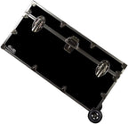 C&N Footlockers - Large Undergrad Storage Trunk w/Wheels - Made in the USA - Only STEEL Footlocker on Amazon - Durable Chest with Lid Stay - 32 x 18 x 16.5 Inches (Black)
