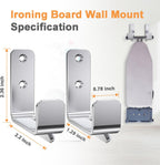 Ironing Board Holder Hanger Wall Mount, 304 Stainless Steel Ironing Board Hanger, Y T Leg Heavy Duty Iron Board Holder Hook for Laundry Room, Silver